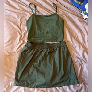 Girlfriend Collective mini skort and tank top SET